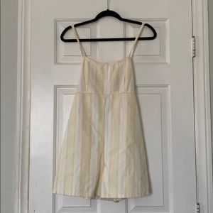 Pale yellow and white striped romper